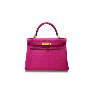 HERMÈS KELLY TOUCH 25 TOGO ROSE PURPLE GOLD (25*17*7cm) 